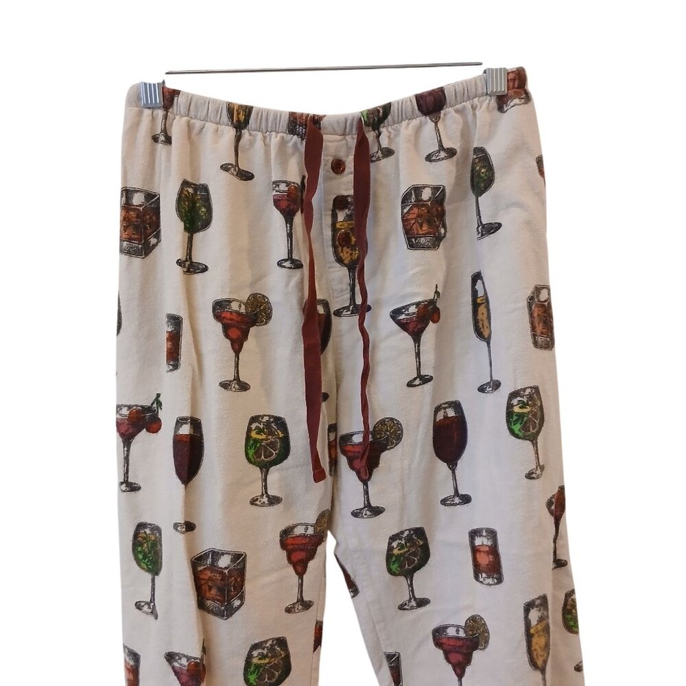 PJ Salvage Cocktail Pajama Set XS Cozy Flannel Sleepwear Pants Long Sleeve #O-11 - Picture 5 of 9